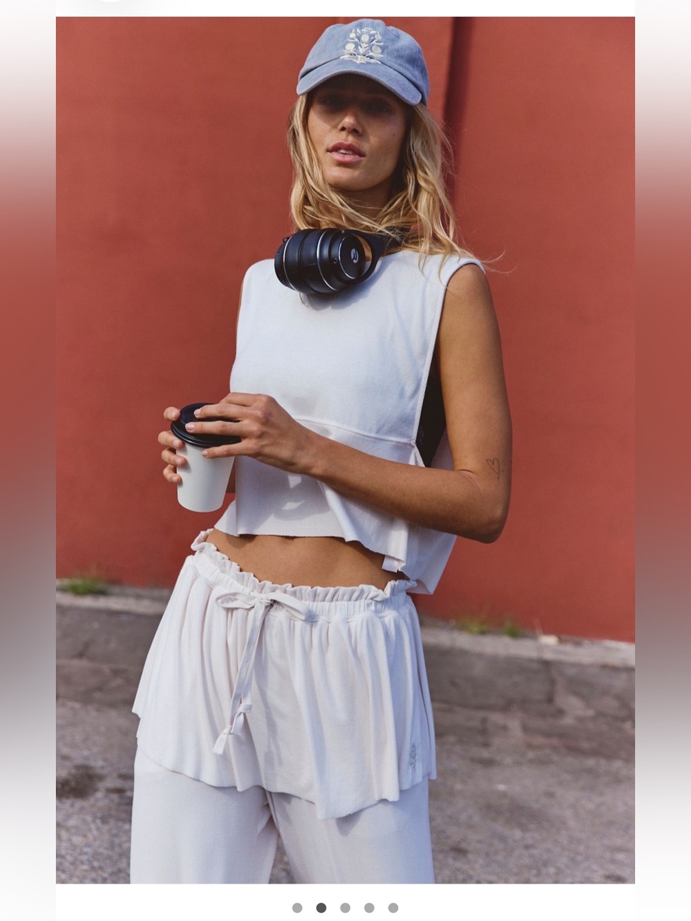FP Movement by Free People Skirt Flirt Set in Ivory NWT